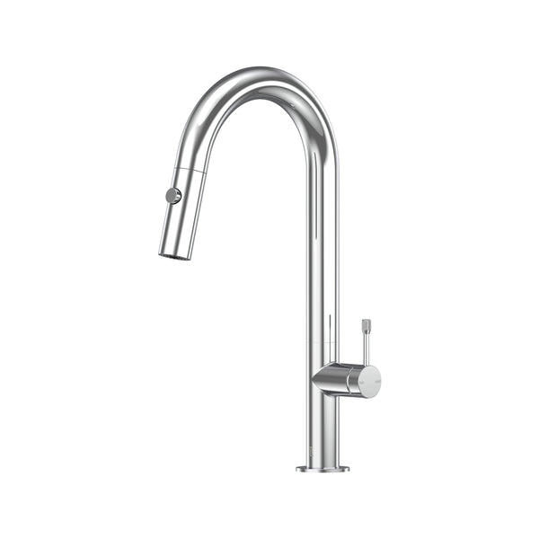 Leora Pull Out Spray Sink Mixer 200 Curved Spout Lead Free - Chrome