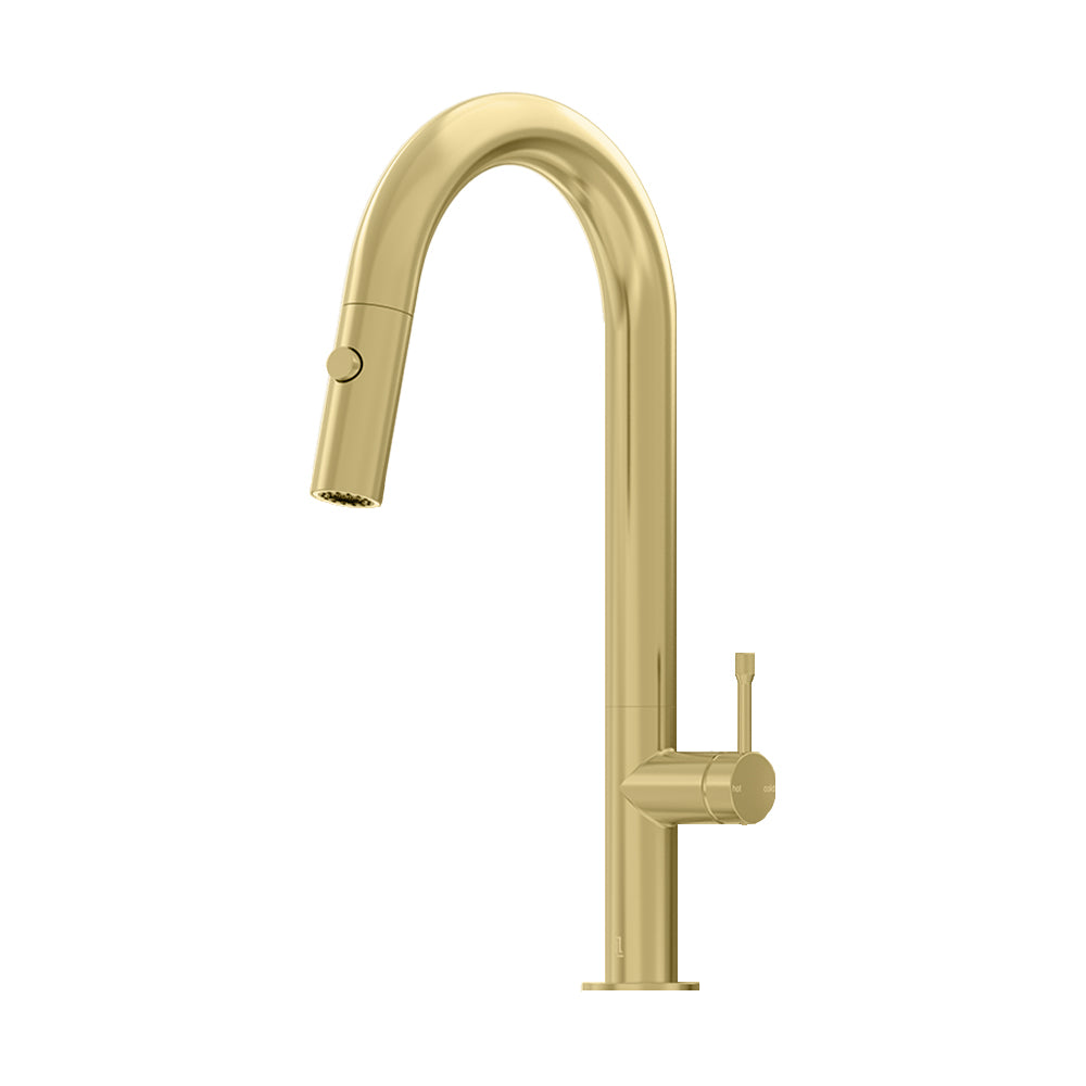 Leora Pull Out Spray Sink Mixer 200 Curved Spout Lead Free