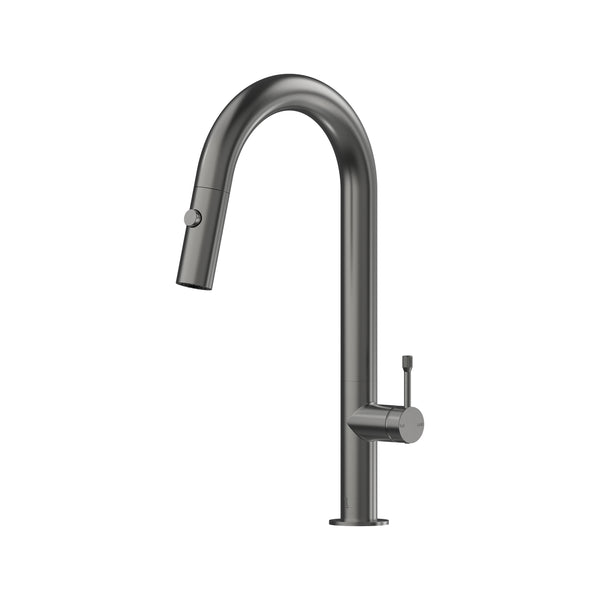 Leora Pull Out Spray Sink Mixer 200 Curved Spout Lead Free - Gun Metal [PVD]