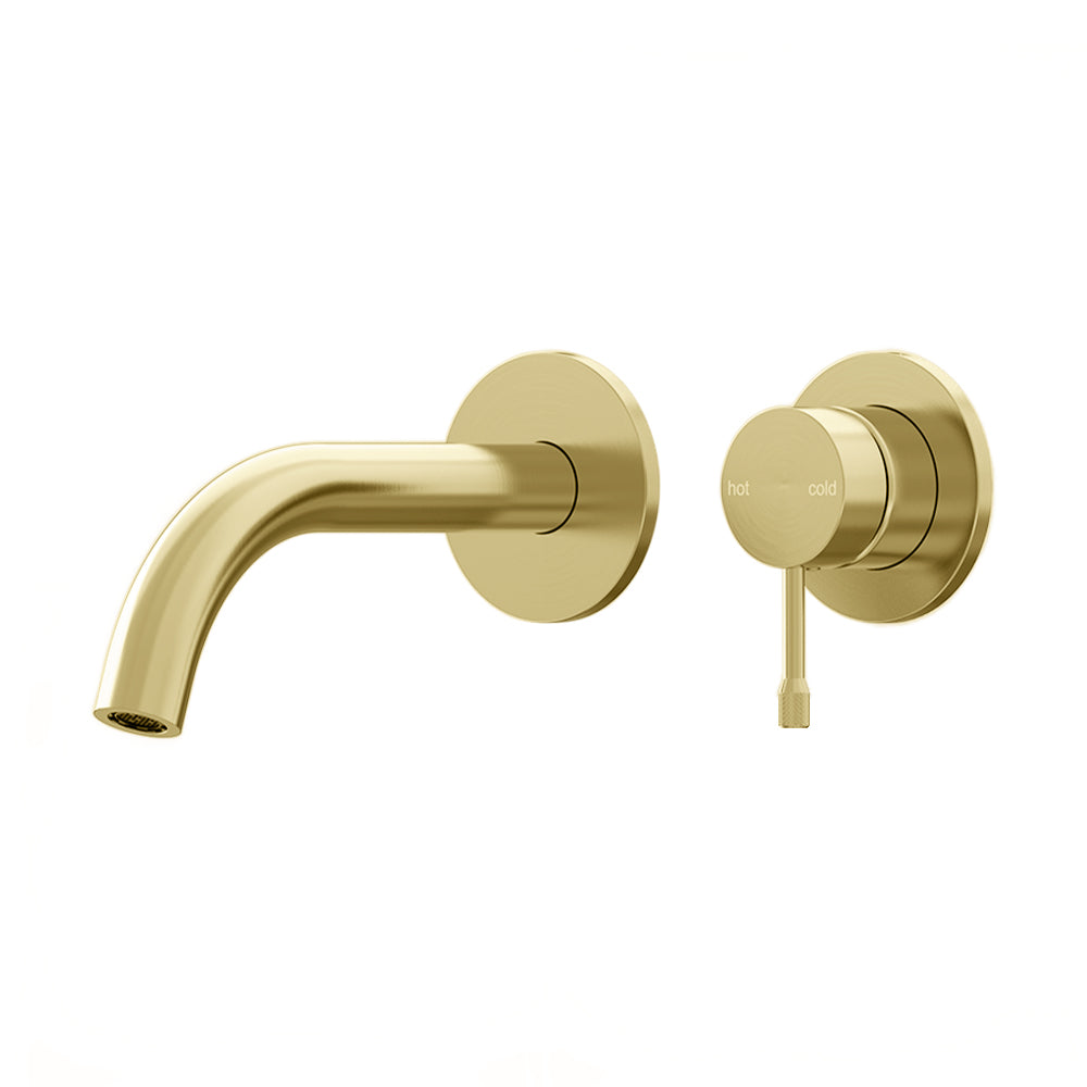 Leora Wall Basin/Bath Mixer Set 180 Curved Spout Lead Free