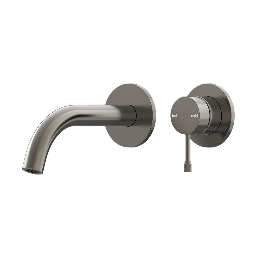 Leora Wall Basin/Bath Mixer Set 180 Curved Spout Lead Free