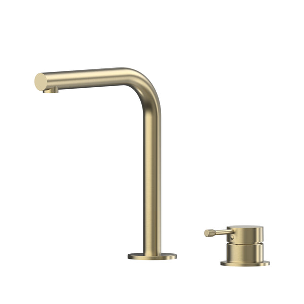 Leora Hob Basin Mixer Set 175 Right Angle Spout Lead Free - Brushed Gold [PVD]