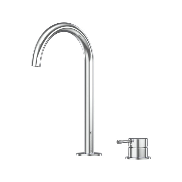 Leora Hob Basin Mixer Set 175 Curved Spout Lead Free - Chrome