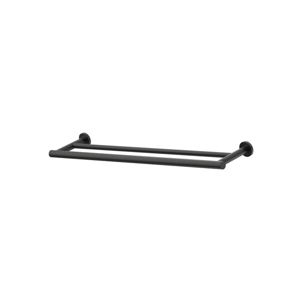 Argia Double Towel Rail 600 - Matte Black [Electroplated]