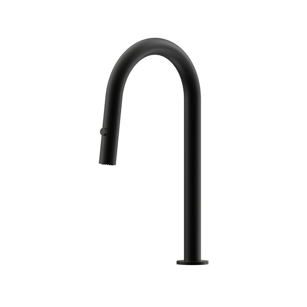 Leggero Pull Out Spray Sink 200 Curved Spout Lead Free - Matte Black [Electroplated]