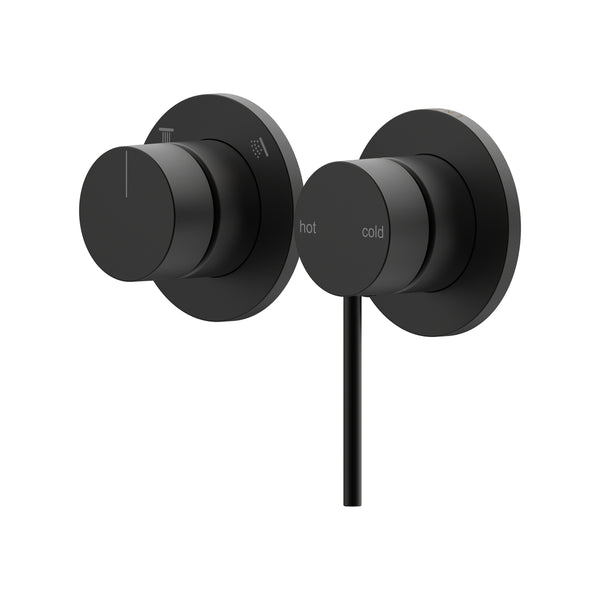 Argia Shower/Wall Mixer with Diverter Trim Kit - Matte Black [Electroplated]