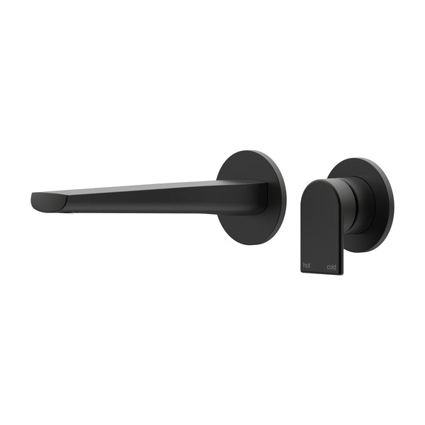 Lekki Wall Basin/Bath Mixer Set 200 Spout Trim Kit Lead Free - Matte Black [Electroplated]