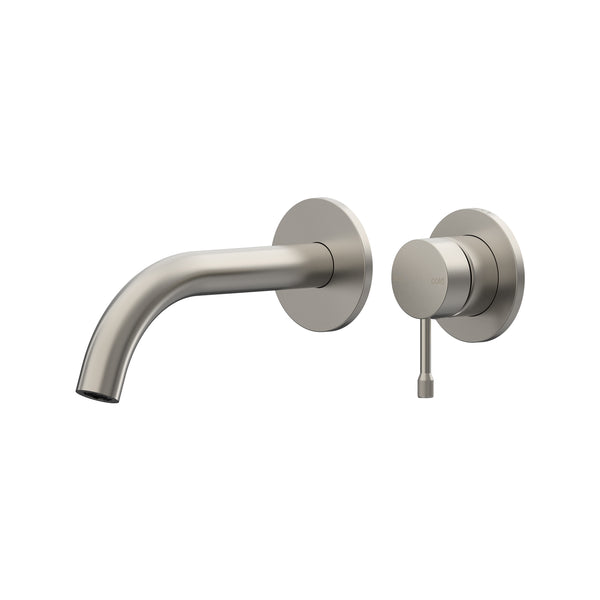 Leora Wall Basin/Bath Mixer Set 180 Curved Spout Trim Kit Lead Free - Brushed Nickel [PVD]