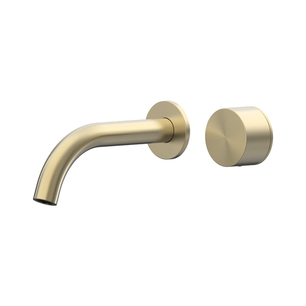 Cahya Wall Basin/Bath Progressive Mixer Set 180 Curved Spout Trim Kit Lead Free - Brushed Gold [PVD]