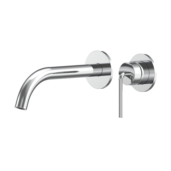 Meira Wall Basin/Bath Mixer Set 220 Curved Spout Trim Kit Lead Free - Chrome
