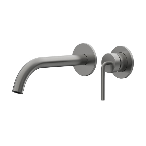 Meira Wall Basin/Bath Mixer Set 220 Curved Spout Trim Kit Lead Free - Gun Metal [PVD]