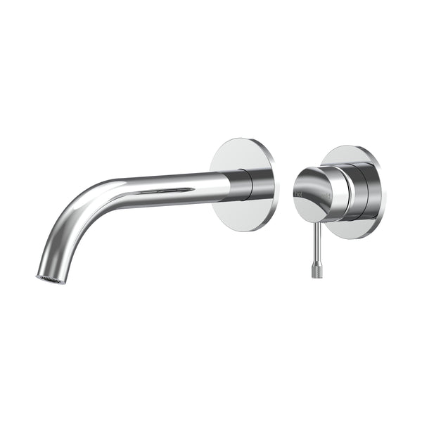 Leora Wall Basin/Bath Mixer Set 220 Curved Spout Trim Kit Lead Free - Chrome