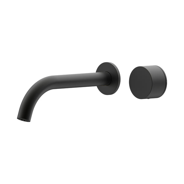 Cahya Wall Basin/Bath Progressive Mixer Set 220 Curved Spout Trim Kit Lead Free - Matte Black [Electroplated]